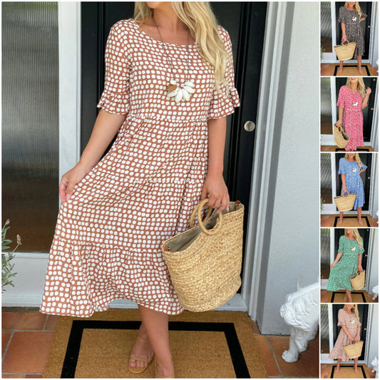 🔥2026 Big Sale 50% OFF!!👗Plus-Size Fashionable Polka Dot Dress🍃Breathable 🌫️Cool