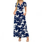👗Summer Hot Sale 50% OFF: Only £14.99!!💥🌈 Women's V neck Ankle Length Floral Print Beach Long Flowy Maxi Dress with Pockets🎀