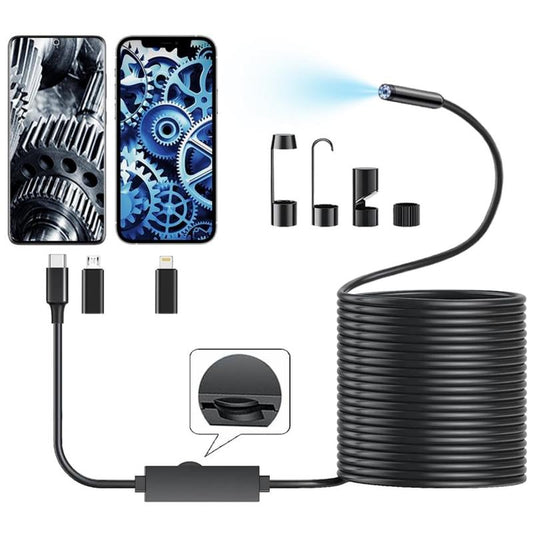 🏆Last Day 50% Off!✨📷3 in 1 HD Endoscope Camera – 1920P Inspection Scope with 6 Adjustable LED Lights (Not for iPhone)🔍📱
