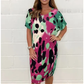 💖Last Day Sale 49% OFF💃 Round Neck Loose Casual Leopard Print Dress