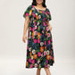 🔥Summer Hot Sale 50% Off!!🌺Floral Smocked Square Neck Midi Dress with Pockets💃