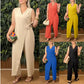 ✨Summer Hot Sale-50% OFF!🌸Women's Solid Color Casual V-Neck Tied Jumpsuit