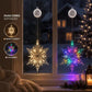 ⏳LAST DAY SALE - 50% OFF!!🎄❄️ DIY Christmas Snowflake Suction Cup LED Lights ✨ | Battery Operated, Warm & Multi-Colour, Window Suction Lights, Christmas Home & Party Decor