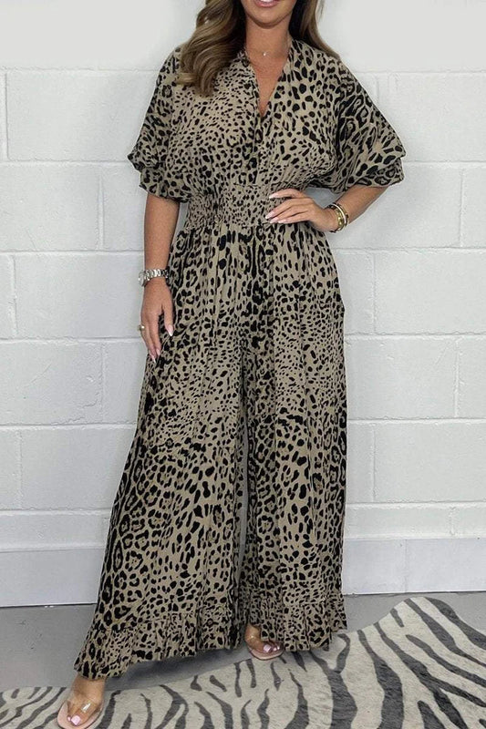 🌺Summer Hot Sale 50% OFF👗Leopard Print Casual Loose Jumpsuit✈️Buy 2 Free Shipping