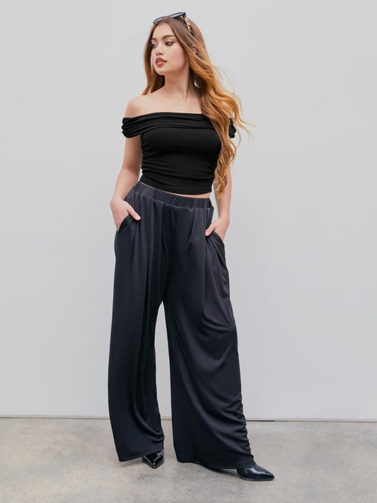 💕Summer Hot Sale-50% Off!!✨High Elastic Casual Stretchy Wide Leg Pants