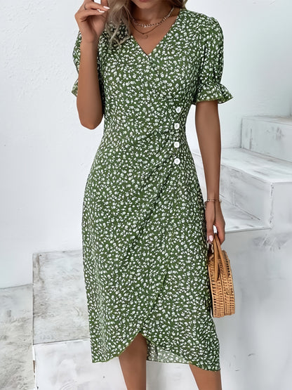 🔥Summer 2026 Sale 🌷50% Off for a Limited Time🍃Women's floral v-neck printed dress