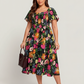 🔥Summer Hot Sale 50% Off!!🌺Floral Smocked Square Neck Midi Dress with Pockets💃