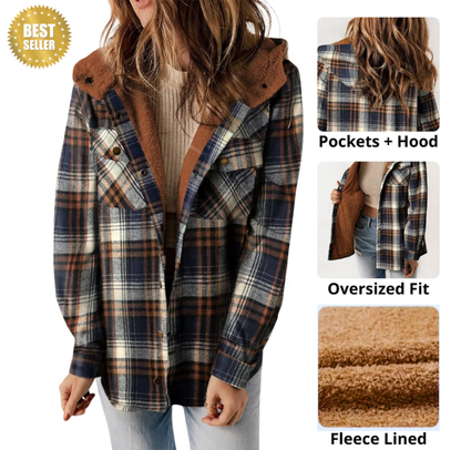 🔥Winter Clearance 50%OFF🧥Women's Winter Trendy Plaid Hooded Jacket