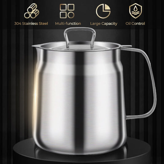 ⏰⏰LAST DAY-50% OFF!!🍟Large Capacity 304 Stainless Steel Multi-Purpose Oil Filter Container