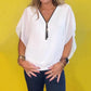 🌸Up to 40% OFF🩷Women's Chiffon Zip-up Neck Casual Top