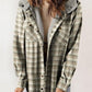 ⏰LAST DAY SALE-50% OFF!!🧥WOMEN'S THICKENED FLANNEL LONG SLEEVE PLAID JACKET COAT WITH HOOD
