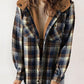 ⏰LAST DAY SALE-50% OFF!!🧥WOMEN'S THICKENED FLANNEL LONG SLEEVE PLAID JACKET COAT WITH HOOD