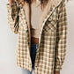 ⏰LAST DAY SALE-50% OFF!!🧥WOMEN'S THICKENED FLANNEL LONG SLEEVE PLAID JACKET COAT WITH HOOD