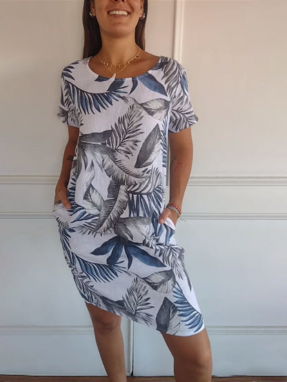 🎁Hot Sale 49% OFF🌸 Casual Printed Dress with Pockets