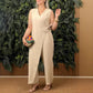 ✨Summer Hot Sale-50% OFF!🌸Women's Solid Color Casual V-Neck Tied Jumpsuit