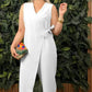 ✨Summer Hot Sale-50% OFF!🌸Women's Solid Color Casual V-Neck Tied Jumpsuit