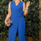 ✨Summer Hot Sale-50% OFF!🌸Women's Solid Color Casual V-Neck Tied Jumpsuit