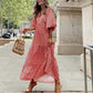 💖LAST DAY SALE 50% OFF🌸Women's Elegant Puff Sleeve Floral Boho Maxi Dress