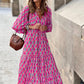 💖LAST DAY SALE 50% OFF🌸Women's Elegant Puff Sleeve Floral Boho Maxi Dress