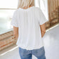 💖LAST DAY SALE 50% OFF💷✨Women's Casual Pleated V-Neck Short-Sleeve Top