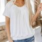 💖LAST DAY SALE 50% OFF💷✨Women's Casual Pleated V-Neck Short-Sleeve Top