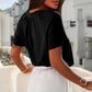 💖LAST DAY SALE 50% OFF💷✨Women's Casual Pleated V-Neck Short-Sleeve Top