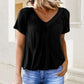 💖LAST DAY SALE 50% OFF💷✨Women's Casual Pleated V-Neck Short-Sleeve Top