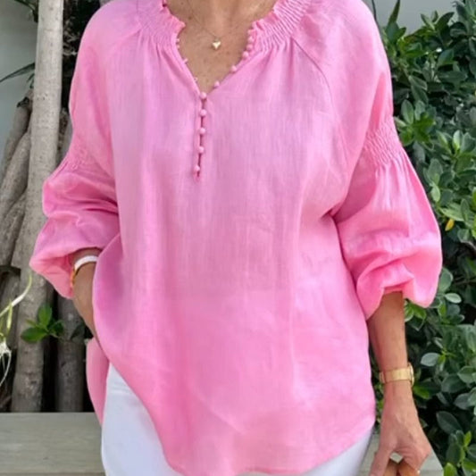 💖LAST DAY SALE 50% OFF💖Women’s V Neck Ruched Blouse