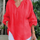 💖LAST DAY SALE 50% OFF💖Women’s V Neck Ruched Blouse
