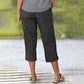 🎉Limited Sale 50% OFF🎉Multi-Pocket Elastic Waist Solid Color Casual Cargo Capri Pants