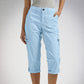 🎉Limited Sale 50% OFF🎉Multi-Pocket Elastic Waist Solid Color Casual Cargo Capri Pants