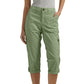 🎉Limited Sale 50% OFF🎉Multi-Pocket Elastic Waist Solid Color Casual Cargo Capri Pants