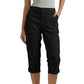 🎉Limited Sale 50% OFF🎉Multi-Pocket Elastic Waist Solid Color Casual Cargo Capri Pants