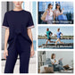 ✨Early Summer New✨Women's Striped T-Shirt & Wide-Leg Joggers Set