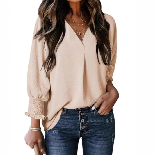 ❤️‍🔥Last Day-54% Off🧡Women's V-Neck Casual 3/4 Sleeve Loose Shirt