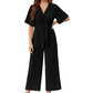 🌺Summer Hot Sale 50% OFF💐Women's Elegant V-Neck Wide Leg Waist Tie Jumpsuit