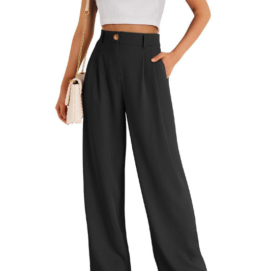 🔥2025 Summer New❤️ Women's Casual High-Waist Straight Leg Trousers