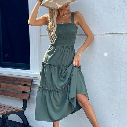 💖Limited Sale 50% OFF👗Women's Sleeveless Smocked Dress with Tiered Ruffle Hem