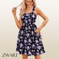 💖LAST DAY SALE 50% OFF👗Women's Summer Dresses Casual Square Neck Floral Sundress With Pockets