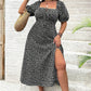 🌺Summer Hot Sale 50% OFF💐💗Plus-size Short Sleeve Split Floral Print Dress