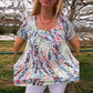 🎁Hot Sale 49% OFF💐Women's Elegant Romantic Floral Loose-Fit Short Sleeve T-Shirt