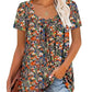 🎁Hot Sale 49% OFF💐Women's Elegant Romantic Floral Loose-Fit Short Sleeve T-Shirt