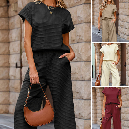 🎉This week's Special Sales - 49% OFF⌛Women's Casual Pullover Tops & Wide Leg Pants 2 PCS Set