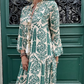 🌺Summer Hot Sale 50% OFF💐💃Women's Printed V-Neck Pleated Dress