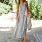 🔥Summer Hot Sale 50% OFF💐Women's Summer Plus Size Long Solid Color Dress