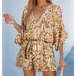 🎉This week's Special Sales - 49% OFF✨Women's Summer Casual V-Neck Printed Jumpsuit with Waist Tie and Dolman Sleeves🎀