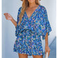 🎉This week's Special Sales - 49% OFF✨Women's Summer Casual V-Neck Printed Jumpsuit with Waist Tie and Dolman Sleeves🎀