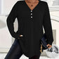 💓LAST DAY PROMOTION - 50%OFF🎀Women's Plus Size Buttoned V-Neck Long Sleeve Top