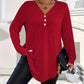 💓LAST DAY PROMOTION - 50%OFF🎀Women's Plus Size Buttoned V-Neck Long Sleeve Top