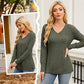💖LAST DAY SALE 50% OFF✨Women's Casual Long Sleeve V-Neck Knit Tunic Top